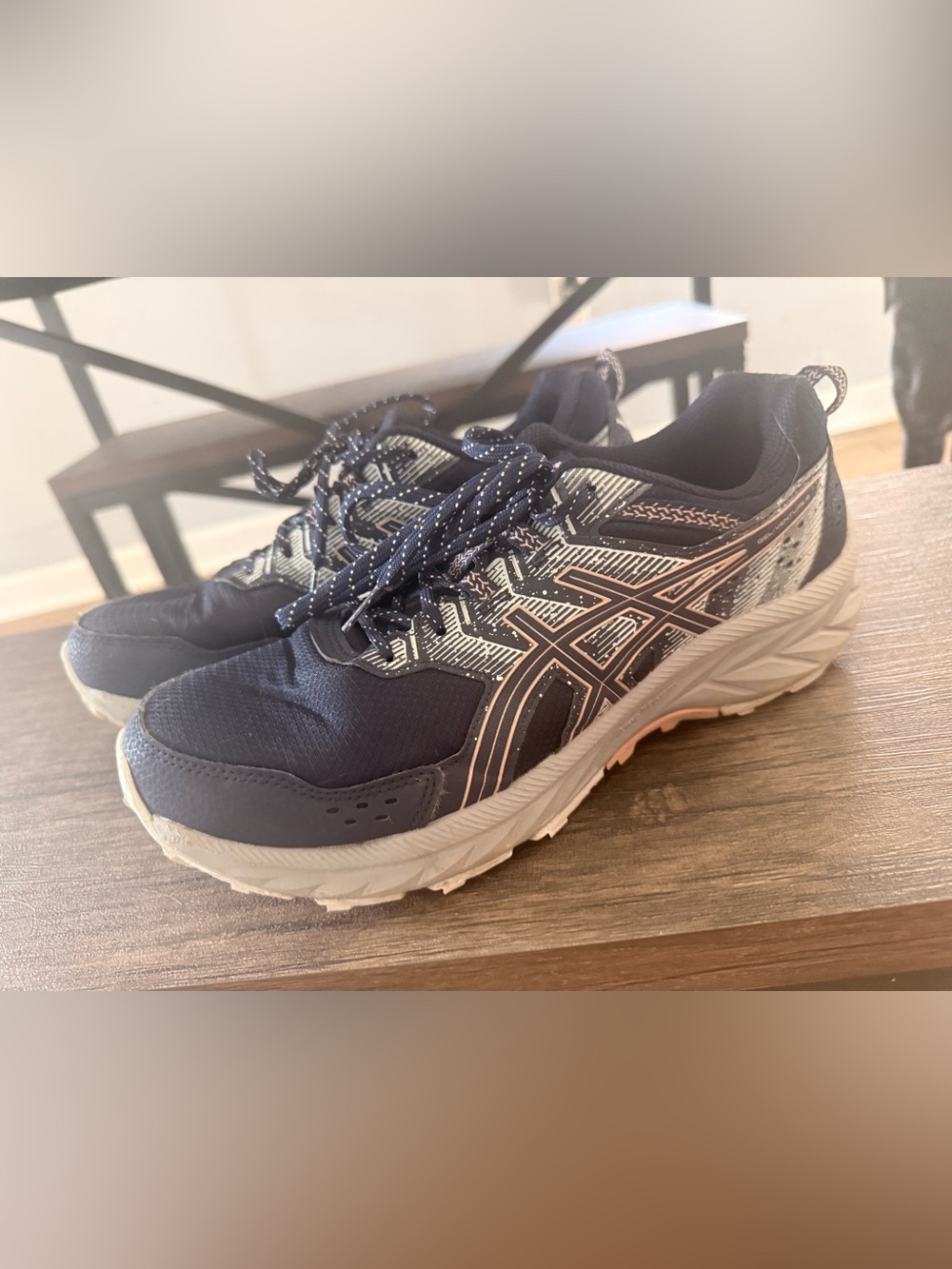 Asics Navy and Cream Athletic Sneakers